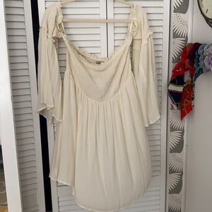 Cream UO smocked dress